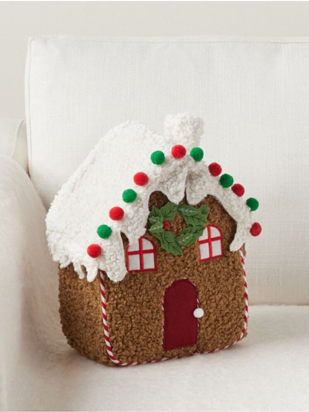 Pottery Barn Decorated Gingerbread House Pillow
